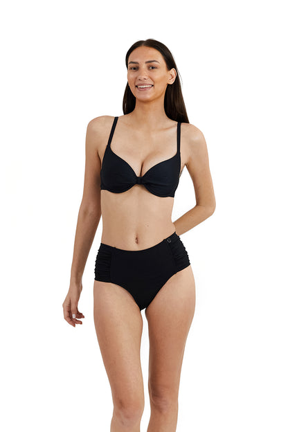 Panos Emporio  Recycled High Waisted Olympia Bikini Brief, Black