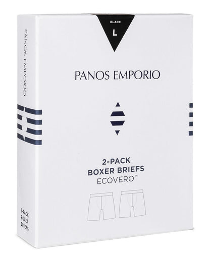 Panos Emporio  Eco Silky Smooth Boxer Brief 2 pack, Black