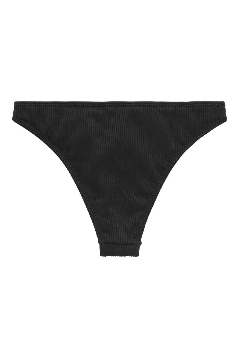 Thyme Iris Bikini Bottom, Black.