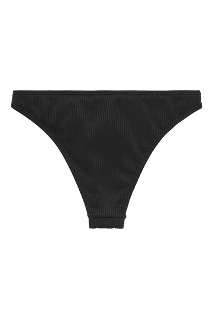 Thyme Iris Bikini Bottom, Black.