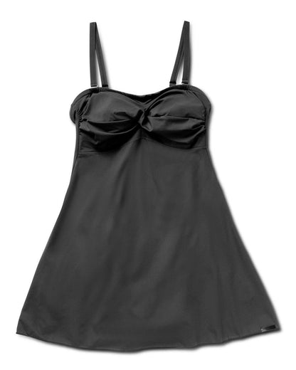 Delos Skirted Swimsuit, Black.