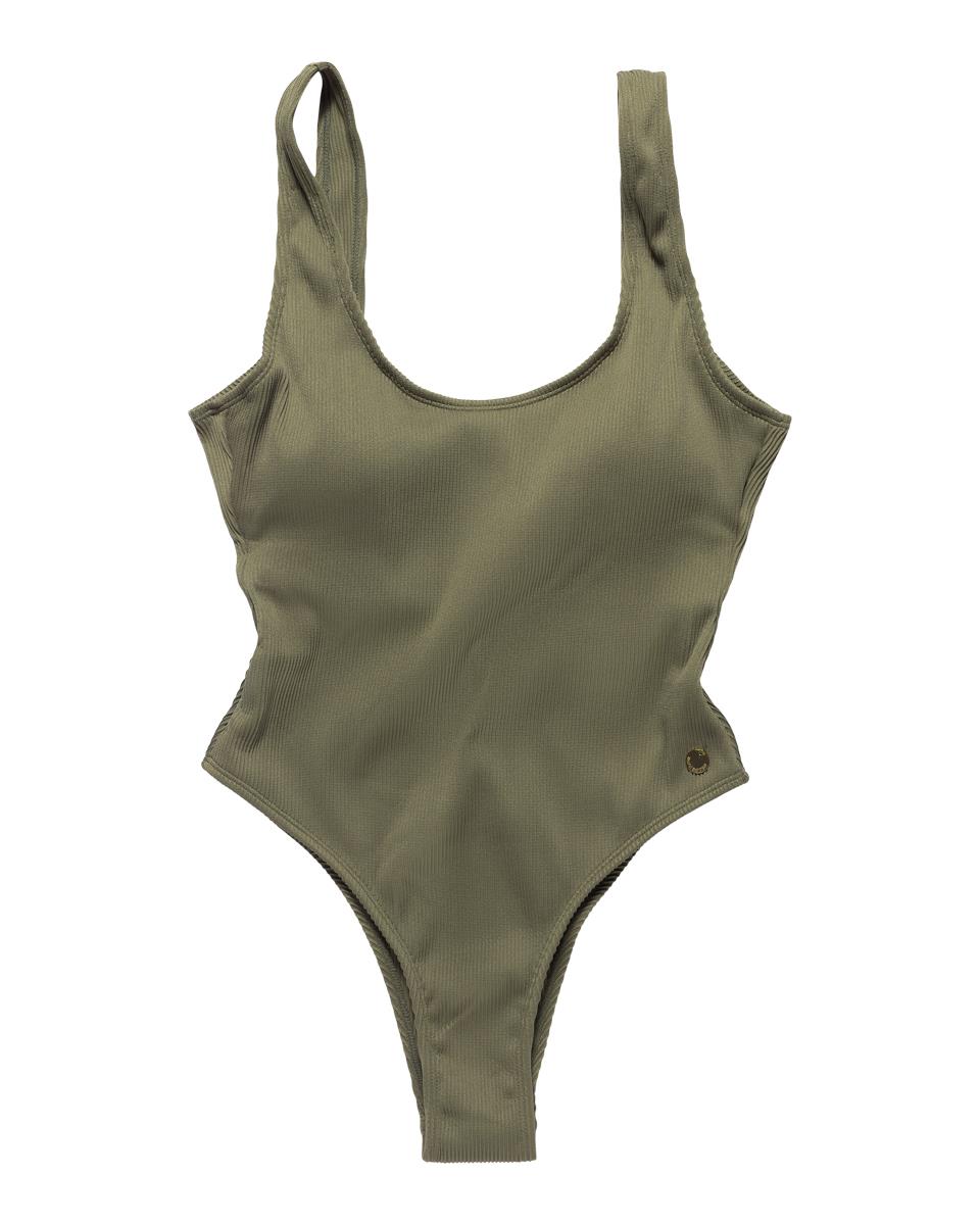 Thyme Sienna High Cut Swimsuit, Green.