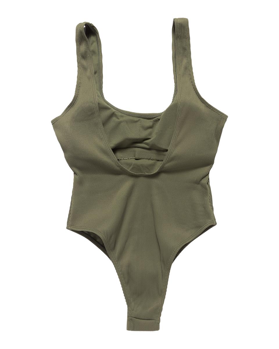 Thyme Sienna High Cut Swimsuit, Green.