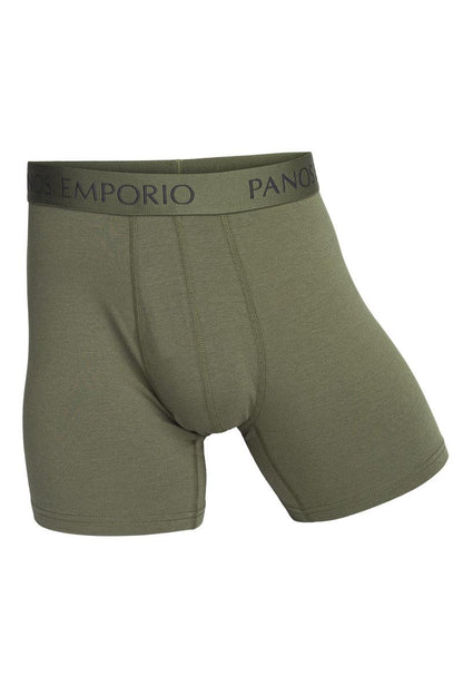 Panos Emporio  Eco Base Bamboo and Organic Cotton Boxer 3 Pack, Olive Multi