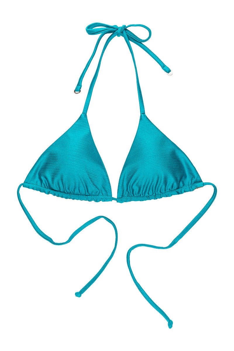Panos Emporio  Galathea Reversible Triangle Bikini Top, Earth Green/Capri Blue