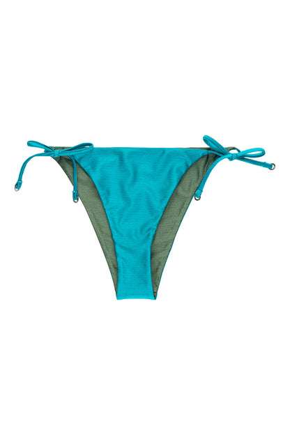 Panos Emporio  Iliana Reversible Side Tie Bikini Brief, Earth Green/Capri Blue