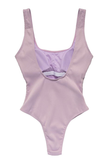 Thyme Sienna High Cut Swimsuit, Soft Lilac.