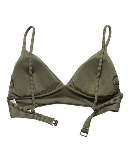 Thyme Theia Bralette Bikini Top, Green.