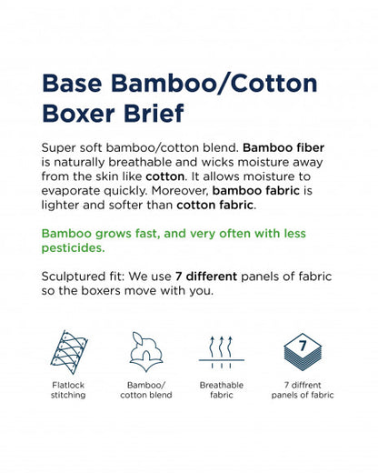 Panos Emporio  Eco Base Bamboo and Organic Cotton Boxer 3 Pack, Colour:  Navy