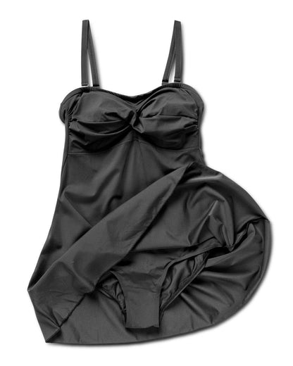 Delos Skirted Swimsuit, Black.